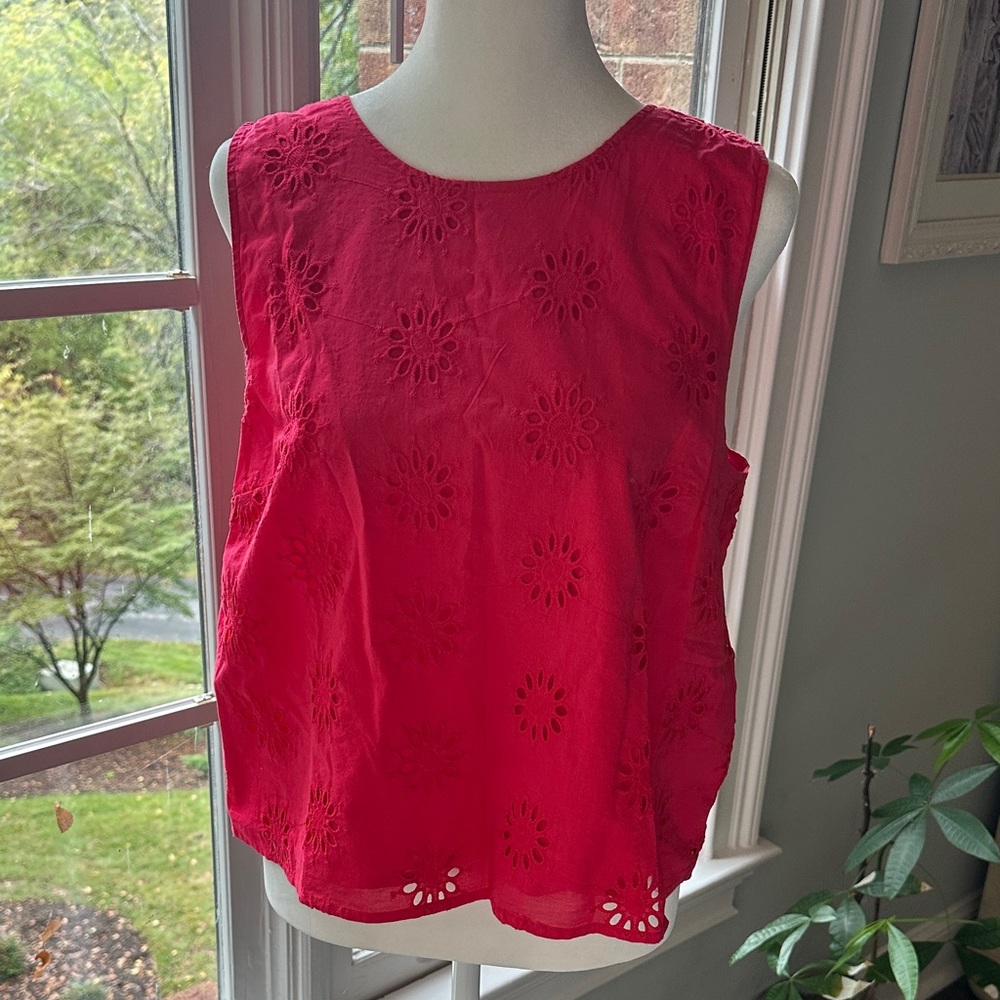 JCrew Eyelet Sleeveless Top